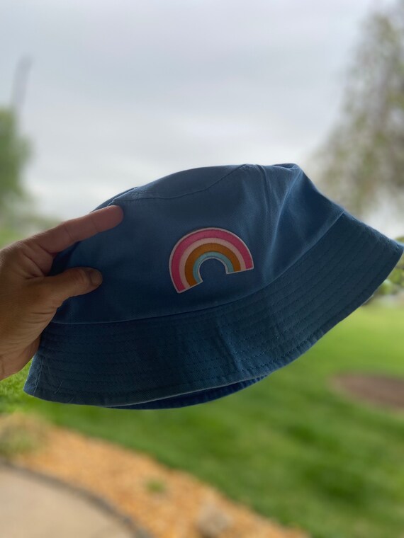Rainbow Embroidered Patch Unisex Bucket 