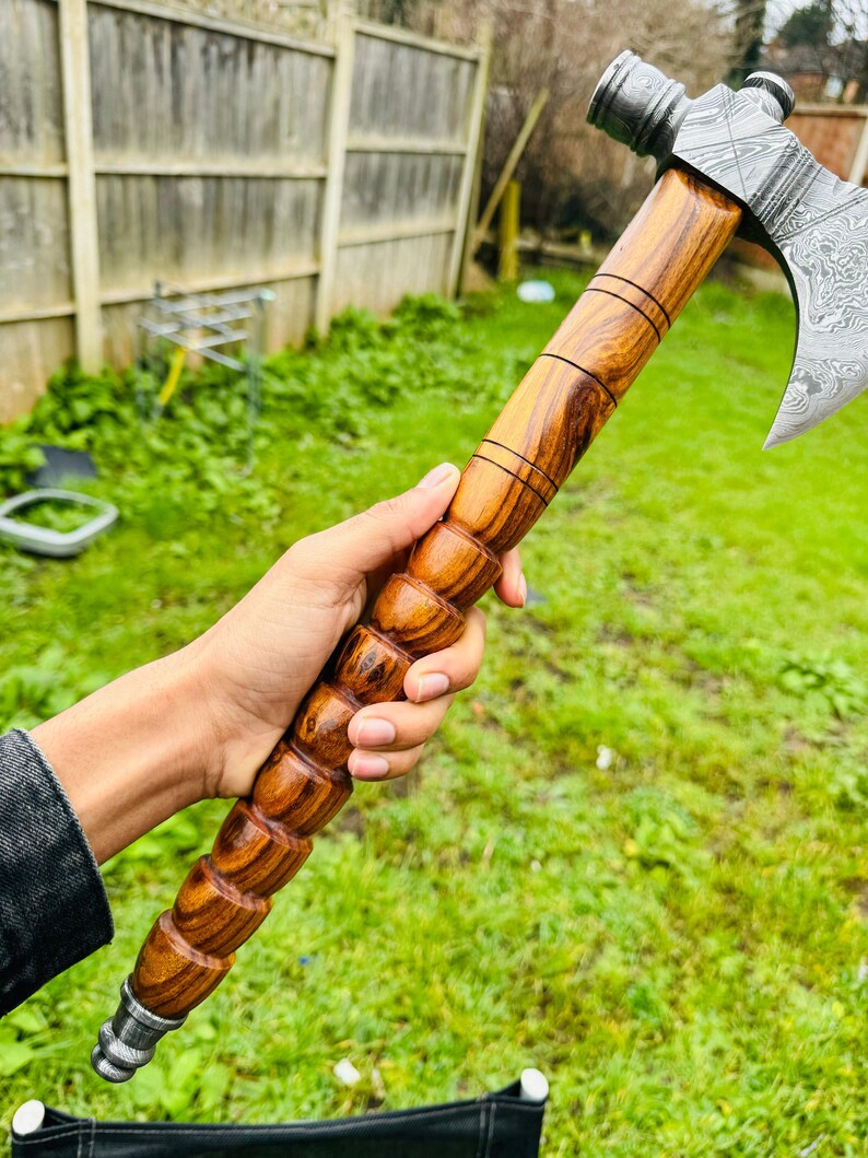 Tomahawk Axe, Damascus Steel Beautiful Bushcraft Axe, Damascus Steel ...