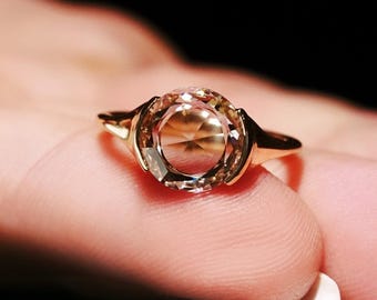 1.5CT Rose Cut Half Bezel Moissanite Engagement Ring Solitaire Ring Half Bezel  Ring Wedding Ring For Women Promise Ring