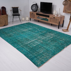 Tapis 7x9, tapis vintage, tapis Oushak, tapis turc, tapis de salon, tapis anatolien, tapis laine, tapis vintage, tapis décor, tapis oriental 7x9, 556