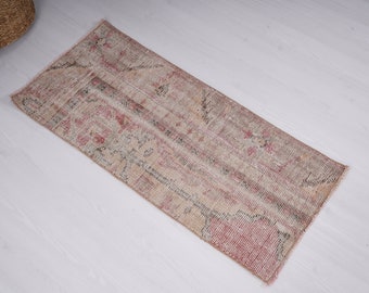 2x3 Rug, Small Oushak Rug, Turkish Rug, Vintage Rug, Small Rug 2x3, Neutral Rug, Door Mat Rug, Muted Rug, Mini Rug, Bath Rug 2x3, 147