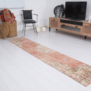 2x9 Rug, Turkish Runner, Oushak Runner, Vintage Runner, Kitchen Runner Rug, Antique Rug, Runner Rug, Wool Runner, Handmade Rug 2x9, 176