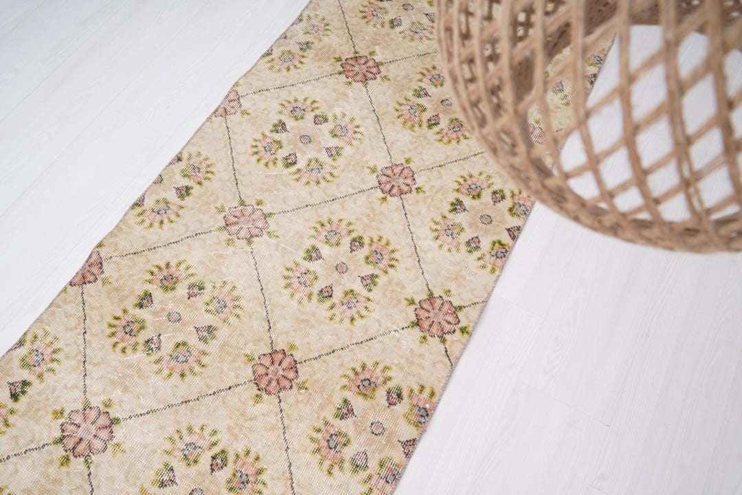 3x8 Rug, Turkish Rug, Vintage Runner, Oushak Rug, Hallway Runner