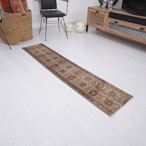1x6 Rug, Turkish Runner Rug, Vintage Runner 1x6, Oushak Runner Rug, Handmade Rug Runner,Muted Runner,Faded Rug,Antique Rug,1x6 Runner,130