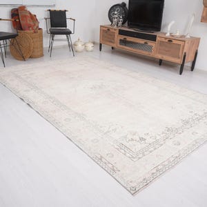 6x10 Rug, Handmade Turkish Rug, Vintage Rug 6x10, Oversize Oushak Rug, Turkish Large Rug, Muted Area Rug, Faded Rug,Antique Rug,6x10 Rug,502