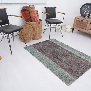 3x4 Rug, Vintage Rug, Turkish Small Rug, Oushak Rug, Antique Rug, 3x4 Turkish Rug, Anatolian Rug, Neutral Rug, Handmade Rug,Wool Rug 3x4,195