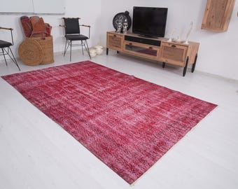 Tappeto turco in lana dai colori tenui, tappeto antico Oushak, tappeto vintage 6x9, grande tappeto turco, tappeto per la casa, tappeti, tappeto Oushak, tappeto neutro, tappeto dai colori tenui 6x9, 575