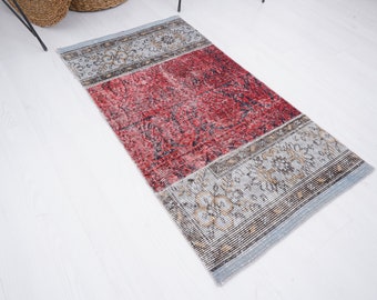 2x3 Rug, Small Turkish Rug, Small Oushak Rug, Vintage Small Rug, Soft Mini Rug, Door Mat Rug, Antique Rug, Small Rug, Handmade Rug 2x3, 307