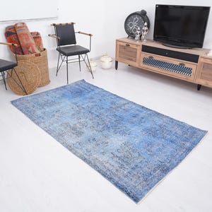 4x7 Rug, Handmade Turkish Rug, Vintage Rug 4x7, Muted Oushak Rug, Living Room Rug, Faded Rug, Antique Rug, Turkish Area Rug,4x7 Home Rug,193