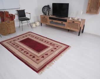 4x6 Rug, Turkish Rug, Vintage Rug 4x6, Handmade Rug, Oushak Rug, Organic Rug, Turkey Carpet, Oushak Area Rug, Natural Rug, 4x6 Wool Rug, 366