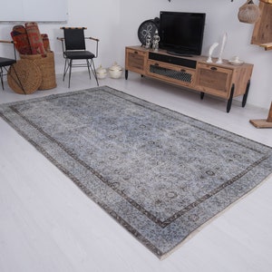 6x10 Rug, Neutral Vintage Rug, Faded Turkish Rug, Oushak Area Rug, Handmade Rug, Antique Rug, Turkish Rug 6x10, Neutral Rug, Muted Rug, 153