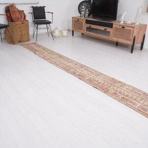 2x11 Rug, Turkish Runner Rug, Vintage Runner 2x11, Oushak Runner Rug, Handmade Rug Runner,Muted Runner,Faded Rug,Antique Rug,2x11 Runner,178