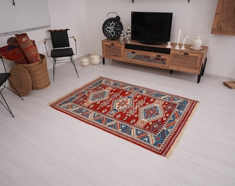 Vintage Rug 4x6, Turkish Rug, Oushak Rug, Handmade Area Rug, Wool Rug, Natural Rug, Turkish Area Rug, Muted Vintage Rug, 4x6 Rug, 44