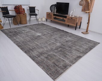 7x10 Rug, Oversize Oushak Rug, 7x10 Vintage Rug, Large Rug, Turkish Oversize Rug, Antique Rug, Vintage Area Rug, Oriental Muted Rug 7x10,453