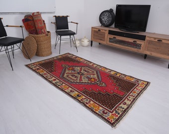 Vintage Teppich, Oushak Teppich, Türkischer Teppich 4x6, Türkei Teppich, Natürlicher Teppich, Alter Teppich, Vintage Teppich, Anatolischer Teppich 100x100