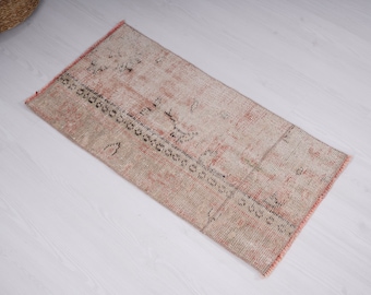 2x3 Rug, Small Turkish Rug, Vintage Rug, Oushak Rug, Antique Rug, Door Mat Rug, Muted Rug, Anatolian Rug, Small Rug 2x3, Mini Rug 2x3, 148