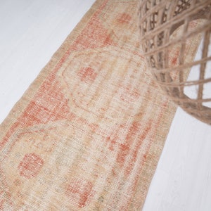 3x8 Runner, Oushak Runner Rug, Vintage Rug Runner, Turkish Runner 3x8, Hallway Rug, Muted Rug, Vintage Runner Rug, Wool Rug,Organic Rug,180