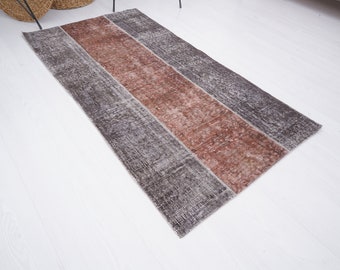 2x5 Rug, Small Runner, 2x5 Vintage Rug, Turkish Runner Rug, Oushak Rug, Handmade Rug, Antique Rug,Organic Rug,Turkish Area Rug,Muted Rug,572