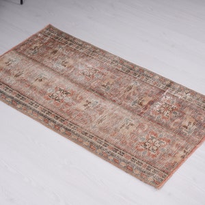 2x3 Rug, Vintage Small Rug, Small Oushak Rug, Small Turkish Rug, Mini Rug, Small Rug, Soft Mini Rug, Door Mat Rug, Handmade Rug 2x3, 119