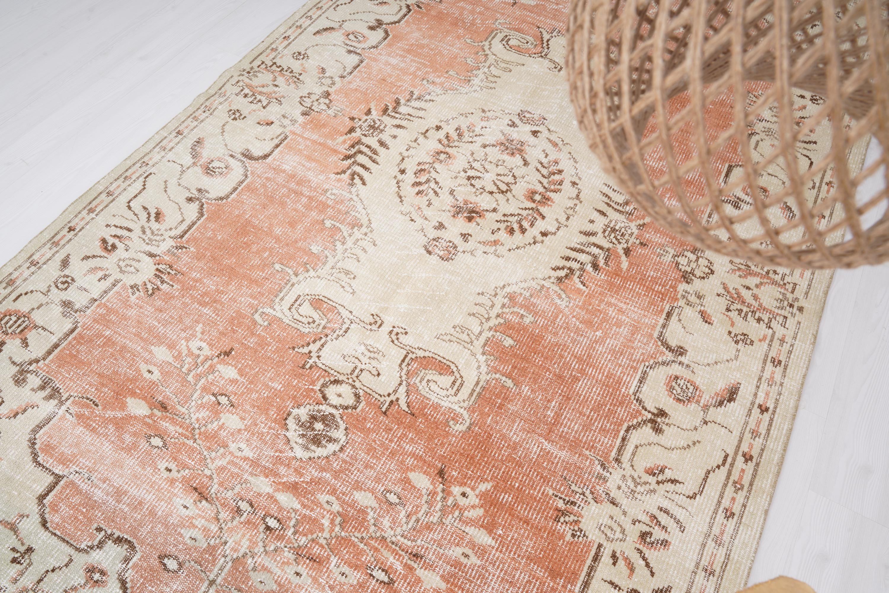 6x9 Rug, Handmade Turkish Rug, Vintage Rug 6x9, Muted Oushak Rug