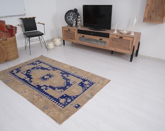 4x6 Rug, Vintage Rug, Turkish Rug, Oushak Rug, Bedroom Rug, Home Rug, Handmade Rug, Turkish Area Rug, Neutral Rug, Organic Rug 4x6, 401