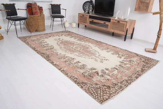6x10 Rug, Oversize Rug, Unique Rug, 6x10 Turkish Rug, 6x10 Vintage Rug, Large Rug, Oushak Rug,Large Area Rug, Oriental Vintage Rug,118