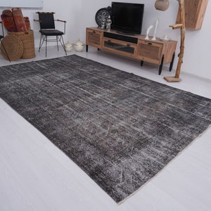 7x11 Rug, Large Oushak Rug, Oversize Rug, 7x11 Vintage Rug, Turkish Rug 7x11,Oushak Area Rug,Organic Rug,Turkish Area Rug,Muted Gray Rug,114