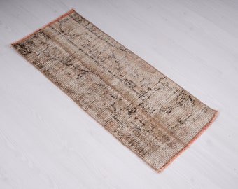1x3 Teppich, Kleiner Oushak Teppich, Vintage Kleiner Teppich, Kleiner Türkischer Teppich, Türmatte Teppich, Antiker Teppich, Miniteppich, weicher Miniteppich, kleiner Teppich 1x3, 305