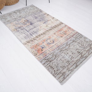 2x4 Rug, 2x4 Vintage Rug, Small Oushak Rug, Turkish Mini Rug, Vintage Small Rug, Door Mat Rug 2x4, Mini Rug, Anatolian Rug,Soft Mini Rug,651