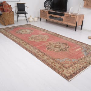 5x11 Rug, Turkish Runner, Oushak Runner, Vintage Runner, Hallway Runner Rug, Handmade Rug, Runner Rug, Anatolian Rug, Wool Rug 5x11, 480