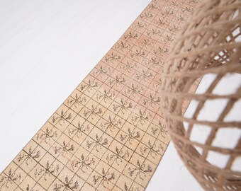 ヴィンテージトルコ製ランナーラグ、ベージュの幾何学模様、2 x 11