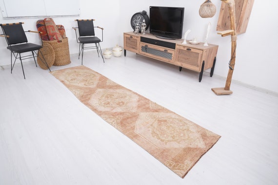 2x10 Runner, Oushak Runner, Turkish Runner, Vintage Runner, Long Runner, Anatolian Runner, Neutral Runner, Old Runner, Organic Rug 2x10, 521