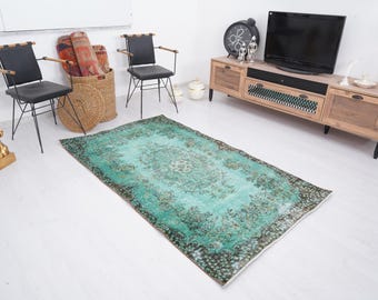 4x6 Rug, Oushak Rug, Turkish Rug, Vintage Rug, Neutral Rug, Turkey Carpet, Anatolian Rug, Oushak Area Rug, Handmade Rug, Wool Rug 4x6, 132