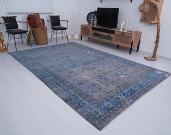 7x10 Rug, Handmade Turkish Rug, Vintage Rug 7x10, Oversize Oushak Rug, Turkish Large Rug, Muted Area Rug, Faded Rug,Antique Rug,7x10 Rug,439