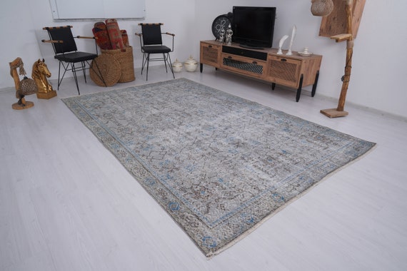7x10 Rug, Oversize Vintage Rug, Turkish Rug 7x10, Oushak Rug, Large Vintage Rug, Oversize Rug, Handmade Rug, Oushak Area Rug, Muted Rug, 142