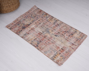 2x3 Rug, Small Turkish Rug, Small Oushak Rug, Vintage Small Rug, Soft Mini Rug, Door Mat Rug, Antique Rug, Small Rug, Handmade Rug 2x3, 320