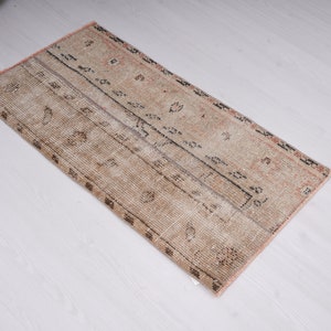 2x3 Rug, Small Turkish Rug, Small Oushak Rug, Vintage Small Rug, Mini Rug, Soft Mini Rug, Small Rug, Handmade Rug, Door Mat Rug 2x3, 307