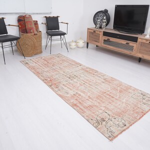 3x8 Runner, Oushak Runner Rug, Vintage Rug Runner, Turkish Runner 3x8, Hallway Rug, Muted Rug, Vintage Runner Rug, Wool Rug,Organic Rug,212
