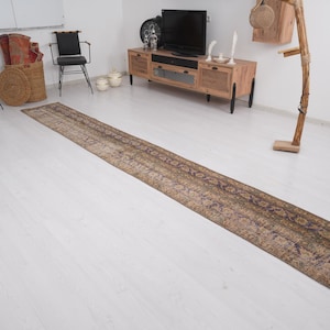 2x13 Runner, Long Vintage Runner, Organic Rug, Turkish Runner 2x13, Oushak Runner Rug, Kitchen Runner, Runner Rug, Wool Rug,Faded Runner,900