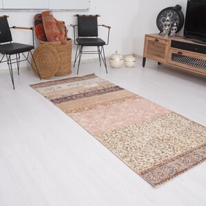 3x7 Rug, Handmade Area Rug, 3x7 Vintage Rug, Turkish Rug Runner, Antique Rug, Muted Oushak Rug, Faded Turkish Rug, Natural Rug, Wool Rug,981