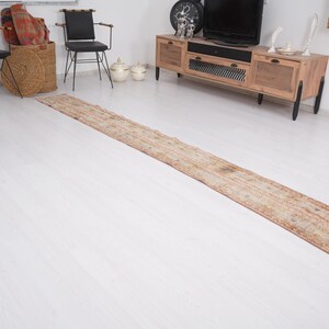 2x11 Rug, Turkish Runner Rug, Vintage Runner 2x11, Oushak Runner Rug, Handmade Rug Runner,Muted Runner,Faded Rug,Antique Rug,2x11 Runner,181