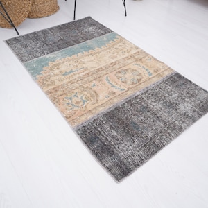 2x4 Rug, 2x4 Vintage Rug, Small Oushak Rug, Turkish Mini Rug, Vintage Small Rug, Door Mat Rug 2x4, Mini Rug, Anatolian Rug,Soft Mini Rug,650