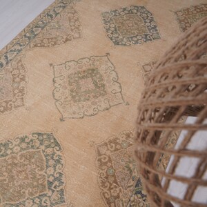 Oushak Runner Rug, Neutral Runner Rug, 5x13 Rug, Vintage Runner Rug, Turkish Runner 5x13, Hallway Runner,Kitchen Runner,Faded Runner Rug,594