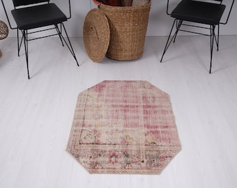 2x3 Rug, Turkish Rug, Vintage Rug, Small Oushak Rug, Neutral Rug, Small Rug, Door Mat Rug, Antique Rug, Mini Rug, Old Rug, Muted Rug 2x3, 92