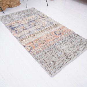 2x4 Rug, 2x4 Vintage Rug, Small Oushak Rug, Turkish Mini Rug, Vintage Small Rug, Door Mat Rug 2x4, Mini Rug, Anatolian Rug,Soft Mini Rug,648