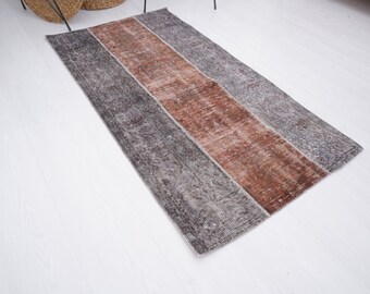 2x5 Rug, Small Runner, 2x5 Vintage Rug, Turkish Runner Rug, Oushak Rug, Handmade Rug, Antique Rug,Organic Rug,Turkish Area Rug,Muted Rug,581