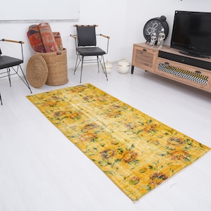 3x7 Rug, Turkey Rug, Turkish Runner 3x7, Vintage Runner Rug, Oushak Rug, Faded Rug, Turkish Antique Rug, Anatolian Rug, Old Rug,Wool Rug,952