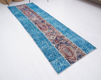 Tapis de passage 2 x 6, petit tapis de passage, tapis de passage turc 2 x 6, tapis de passage Oushak, tapis de passage vintage 2 x 6, tapis de couloir, tapis naturel, tapis en laine délavée, tapis sourdine, 587