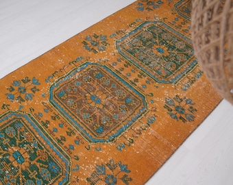 3x11 Runner, Oushak Runner Rug, Vintage Rug Runner, Turkish Runner 3x11, Hallway Rug, Muted Rug, Vintage Runner Rug,Wool Rug,Organic Rug,252