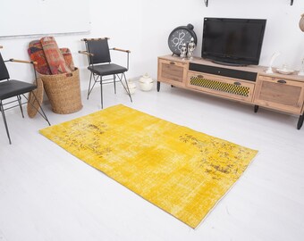 4x6 Rug, Turkish Oushak Rug, Handmade Rug, Vintage Rug, Rug 4x6, Antique Rug, Home Decor Rug, Vintage Area Rug, Neutral Rug,4x6 Wool Rug,923